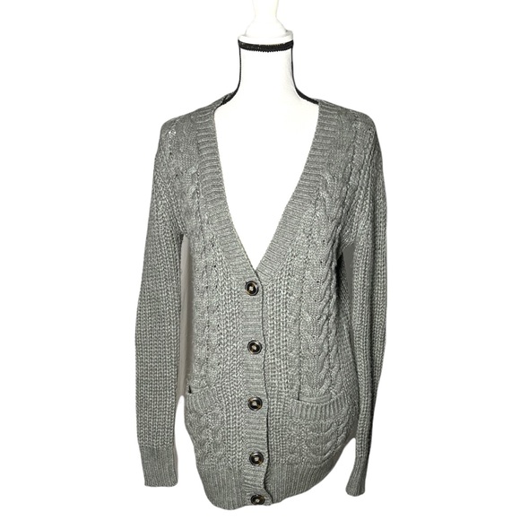 Zara Sweaters Zara Cable Knit Cardigan Size Small Gray Poshmark